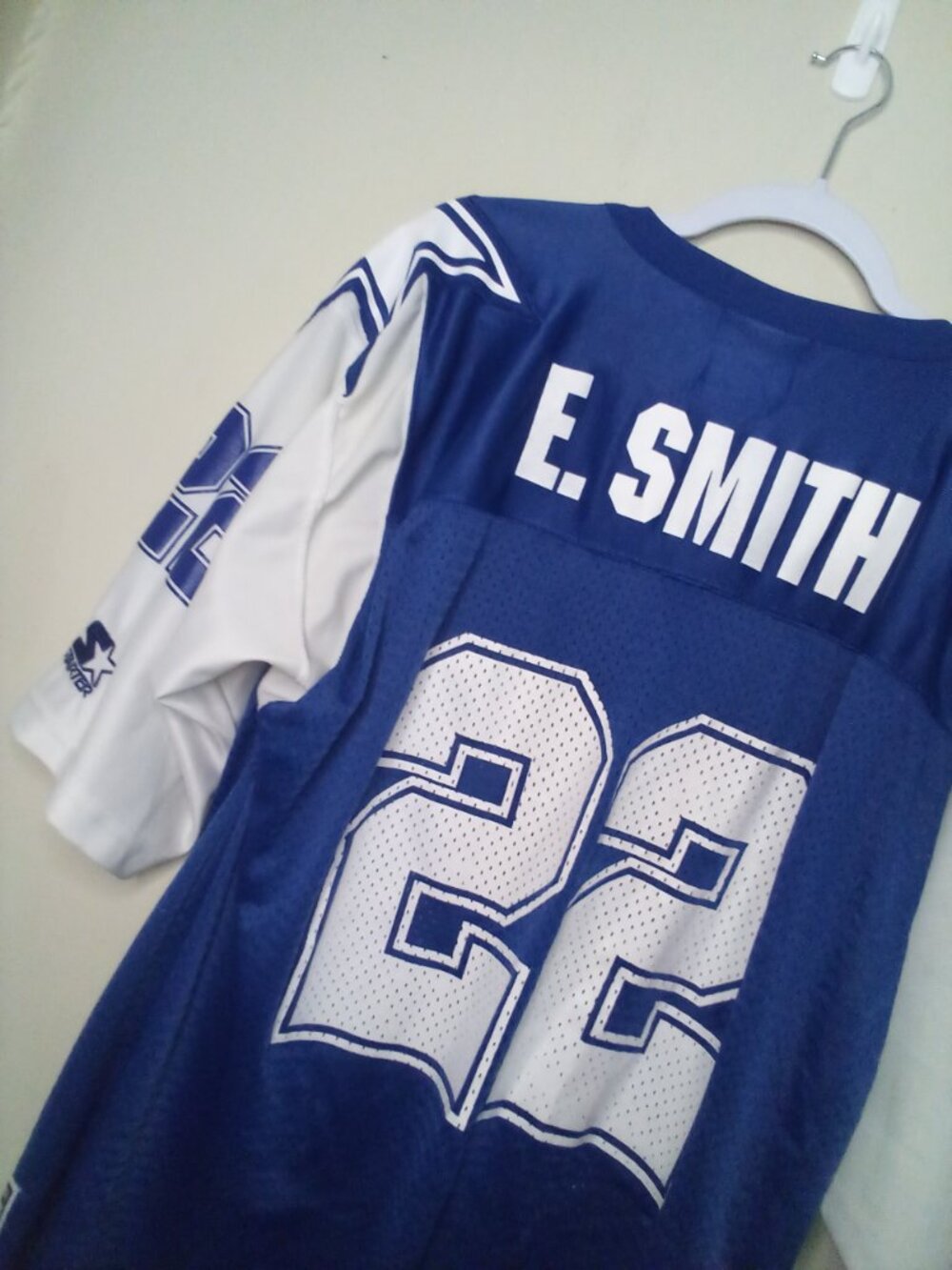 Vintage 1995 Starter Dallas Cowboys Jersey Men XL Emmitt Smith #22 Blue White - Picture 14 of 14